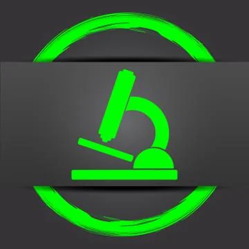 Microscope icon. Internet button with green on grey background.. Stock Illustration
