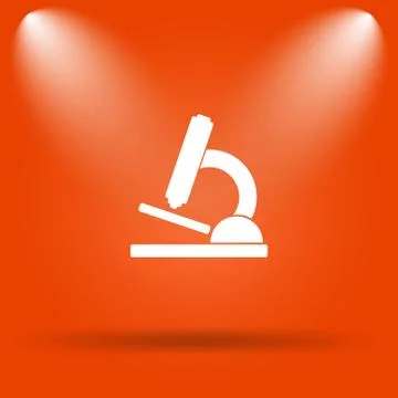 Microscope icon. Internet button on orange background.. Stock Illustration