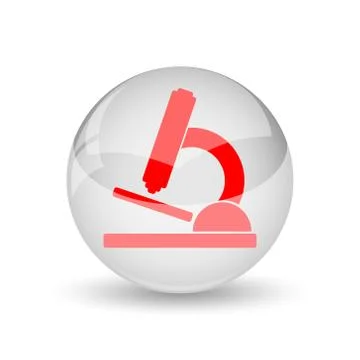 Microscope icon. internet button on white background.. Illustrazione stock
