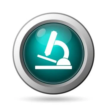 Microscope icon. internet button on white background.. Illustrazione stock