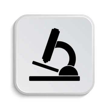 Microscope icon. Internet button on white  background.. Illustrazione stock
