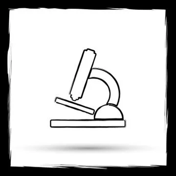 Microscope icon. Internet button on white background. Outline design imitatin Stock Illustration