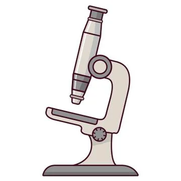 Microscope icon. Isolated flat line art vector. Illustrazione stock