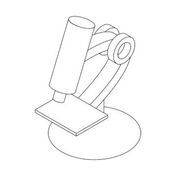 Microscope icon in isometric 3d style 스톡 일러스트
