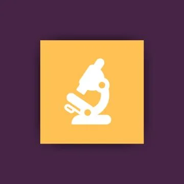 Microscope icon, lab glass, laboratory square flat icon, vector illustration Illustrazione stock