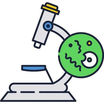 Microscope icon lab research equipment flat vector 스톡 일러스트