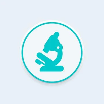 Microscope icon, lab research, laboratory, study, biotechnology, scientific e Illustrazione stock