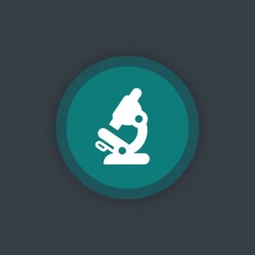 Microscope icon, lab research, microscope vector pictogram, round icon, vecto Illustrazione stock