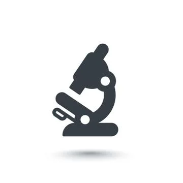 Microscope icon, lab research, microscope vector sign over white, vector illu Stock Illustration