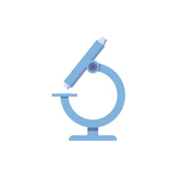 Microscope icon of laboratory equipment flat vector illustration isolated. Stock Illustration