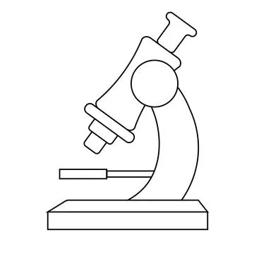 Microscope Icon, Laboratory Magnification Instrument. Simple element illust.. 스톡 일러스트
