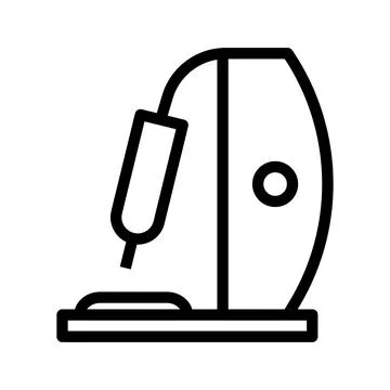 Microscope icon line isolated on white background. Black flat thin icon on .. Stock Illustration