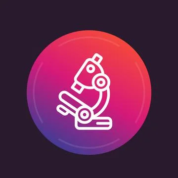 Microscope icon in linear style, vector illustration Illustrazione stock