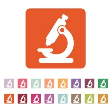 The microscope icon. Medicine and research, laboratory, science symbol. Flat Stock Illustration