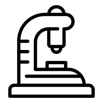 Microscope icon, outline style Illustrazione stock