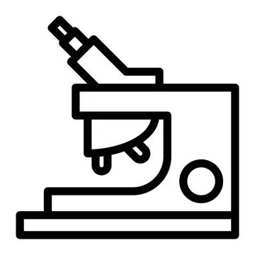 Microscope icon in Outline Style. Line art Stock Illustration