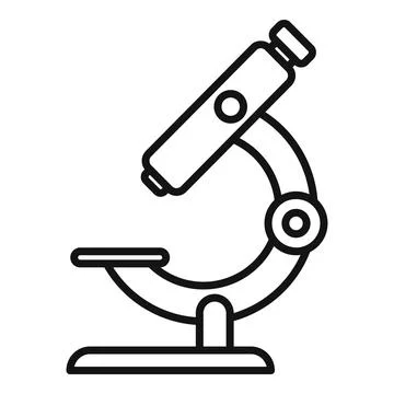 Microscope icon outline vector. Lab research Stock Illustration