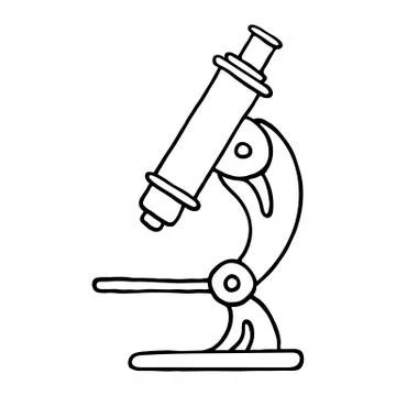 Microscope icon. Outlined Stock Illustration