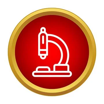 Microscope icon representing medical research and scientific discovery Stock Illustration