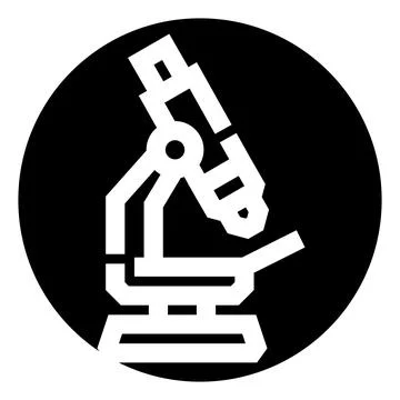 Microscope icon representing medical research and scientific discovery Stock Illustration