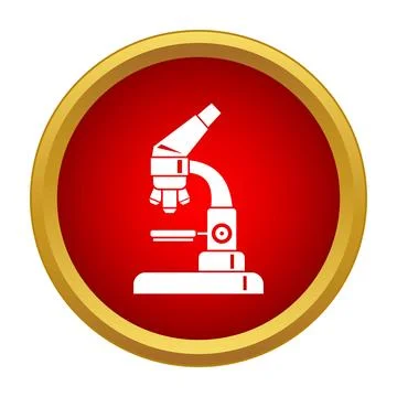 Microscope icon representing science and research in a lab Stock Illustration