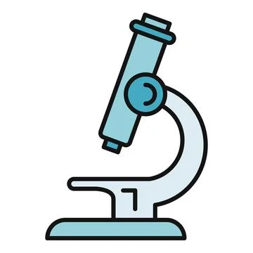 Microscope icon representing science and research in laboratory Stock Illustration