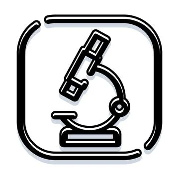 Microscope icon representing science and laboratory research Stock Illustration