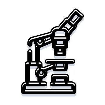 Microscope icon representing science and laboratory equipment Stock Illustration