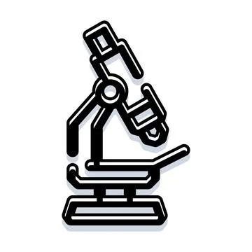 Microscope icon representing science and research in biology Stock Illustration