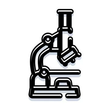 Microscope icon representing science and research for discovery Stock Illustration