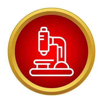 Microscope icon representing science, biology, and research Stock Illustration