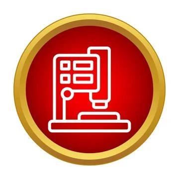 Microscope icon representing science biology and laboratory research 库存插图