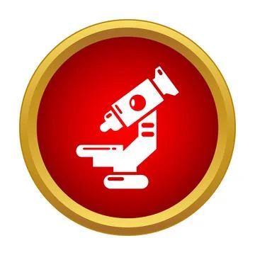 Microscope icon representing science research and discovery 库存插图