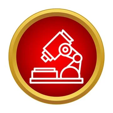 Microscope icon representing science, research, and discovery in a lab Stockillustratie