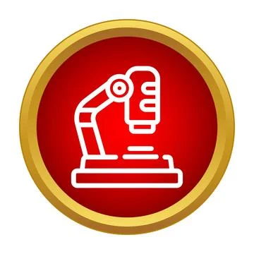Microscope icon representing science research and discovery 库存插图