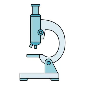 Microscope icon representing science, research and medicine Stock Illustration