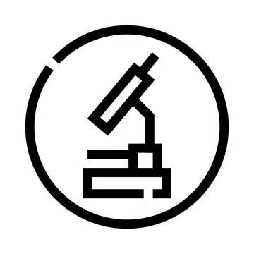 Microscope icon representing science research and education Stock Illustration