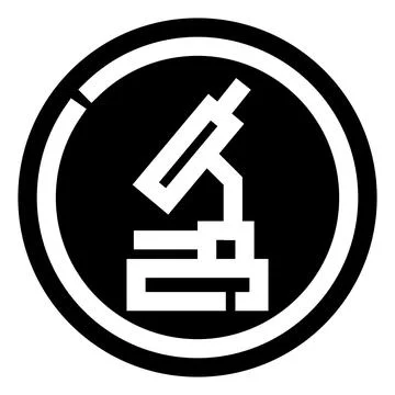 Microscope icon representing science research and discovery Stock Illustration