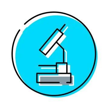 Microscope icon representing science research and education Stock Illustration