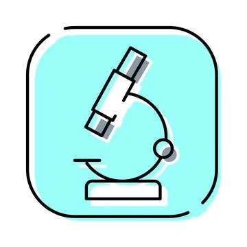 Microscope icon representing science research and discovery Stock Illustration