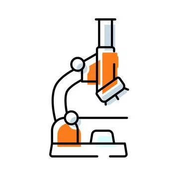 Microscope icon representing science, research and discovery in laboratory Stock Illustration