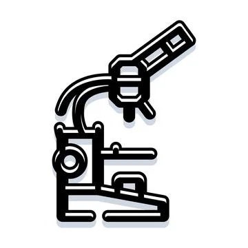 Microscope icon representing scientific research and discovery Stock Illustration
