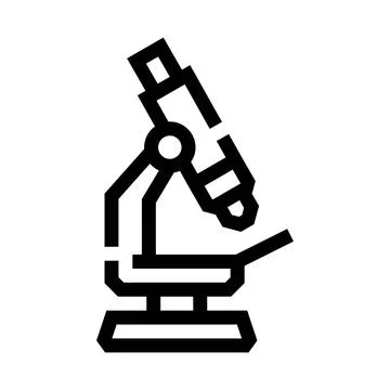 Microscope icon representing scientific research and biology discovery Stock Illustration
