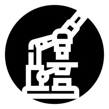 Microscope icon representing scientific research and laboratory analysis Stock Illustration