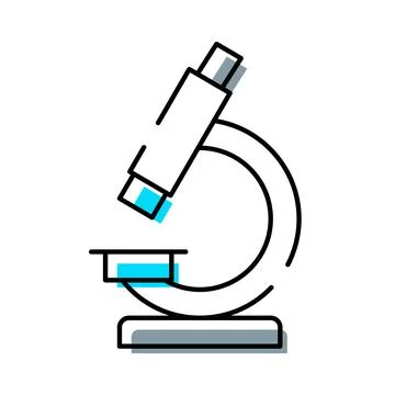 Microscope icon representing scientific research and discovery Stock Illustration