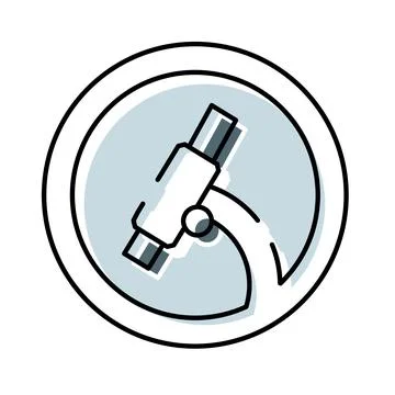 Microscope icon representing scientific research and laboratory education Stock Illustration