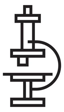Microscope icon. Science lab tool in linear style Illustrazione stock