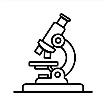 Microscope Icon Science Laboratory Vector Outline Stock Illustration