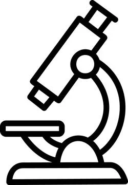 Microscope icon for scientific lab research tool Stock Illustration