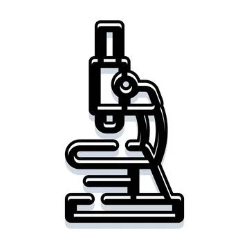 Microscope icon for scientific research and medical analysis Stock Illustration